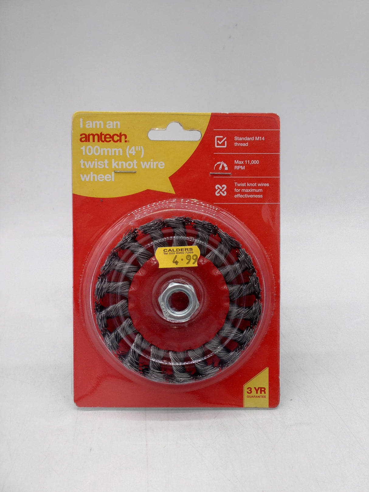 Amtech twist knot wire wheel (4")