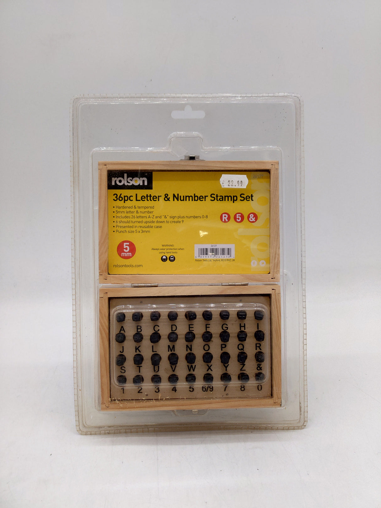 Rolson letter & number stamp set (36pc)