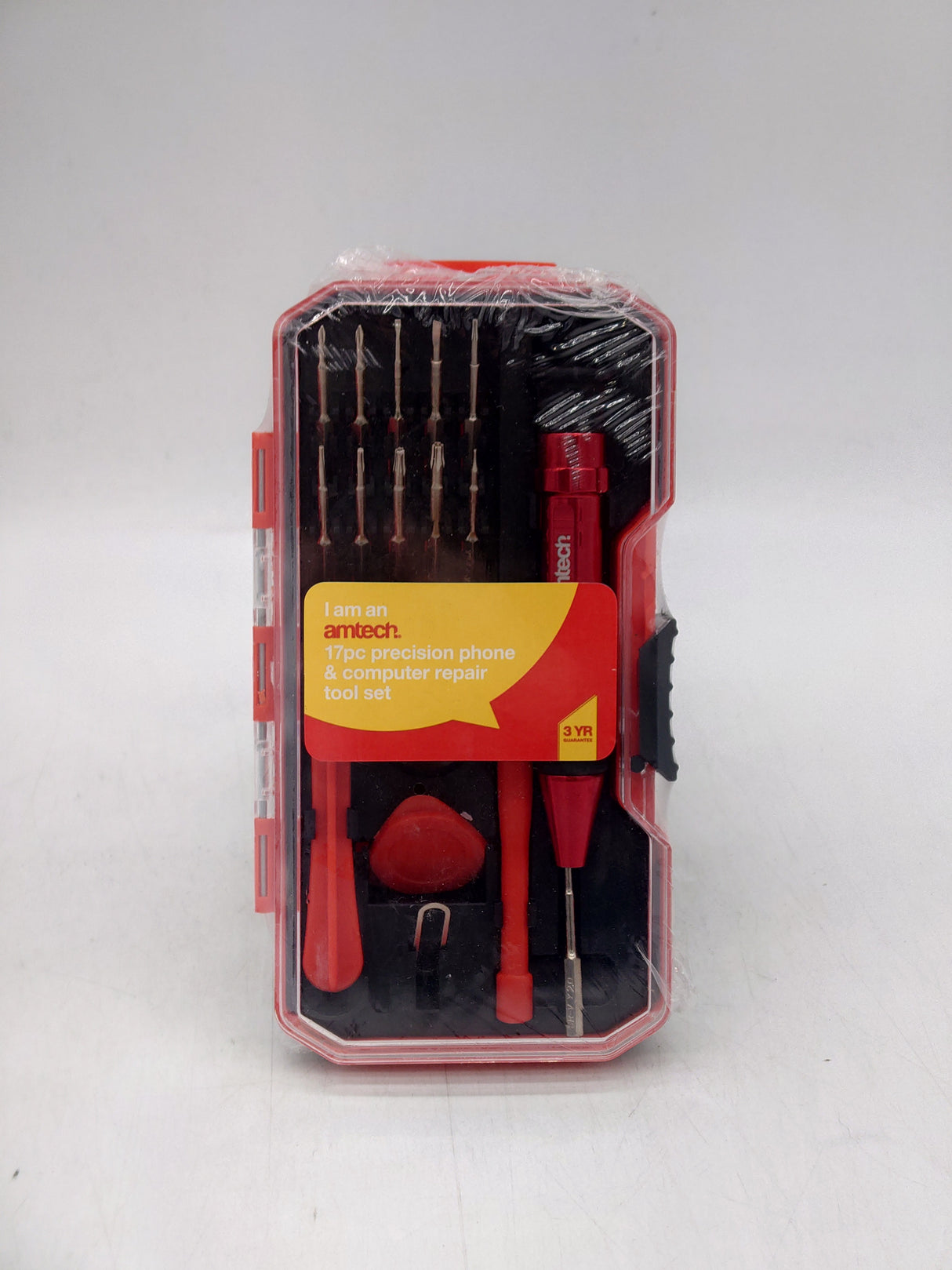 Amtech precision phone & computer repair tool set (17pc)