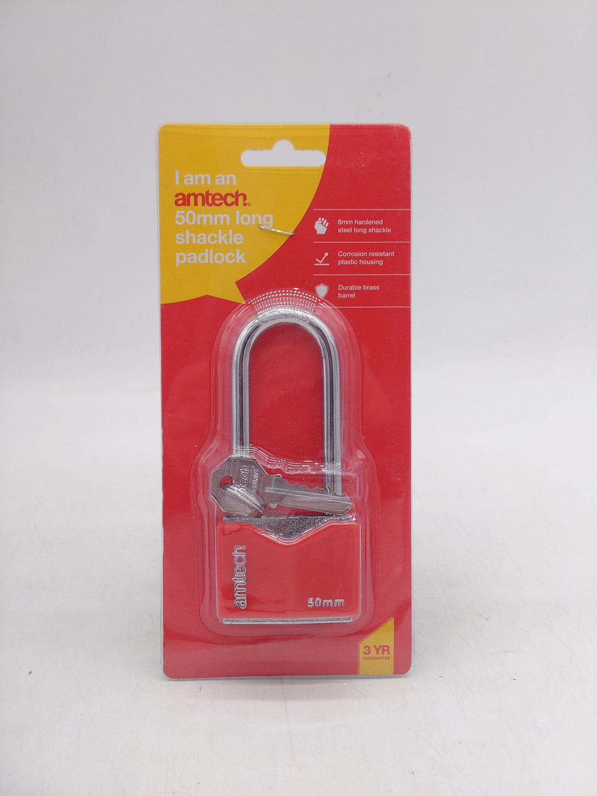 Amtech long shackle padlock (50mm)