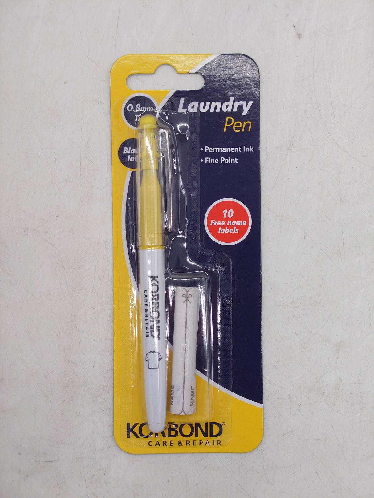 Korbond laundry pen with 10 name labels