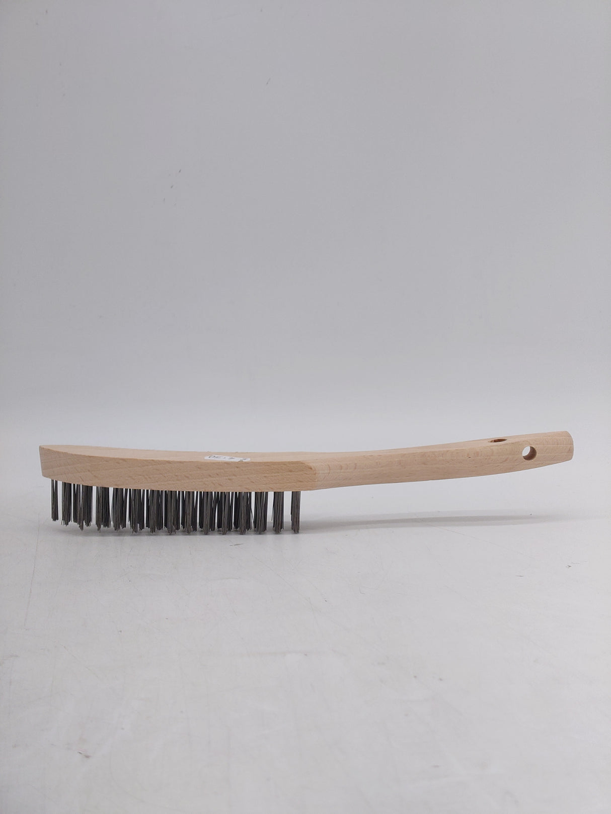 Wire brush with wooden handle