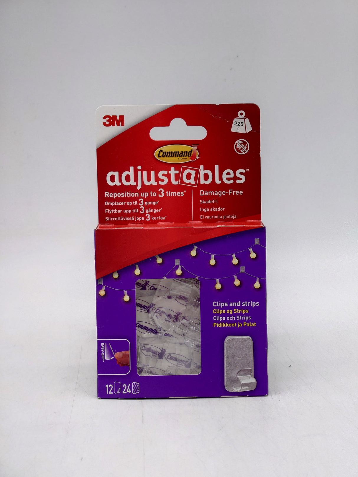 Command adjustables clips & strips (12x clips & 24x strips)