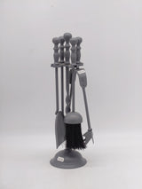 Grey Fireplace tools set - approx 40cm (5pc)