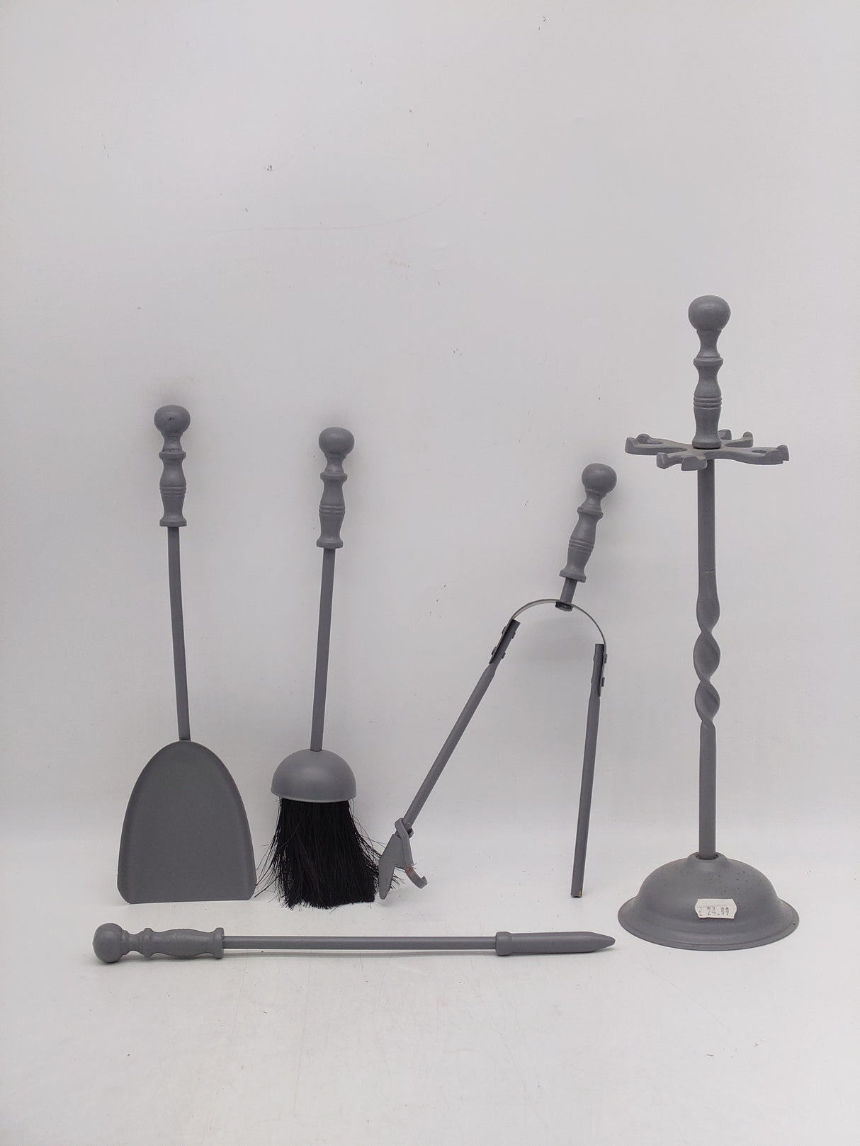 Grey Fireplace tools set - approx 40cm (5pc)