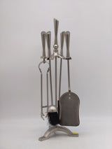 Silver Fireplace tools set - approx 60cm (5pc)