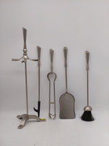 Silver Fireplace tools set - approx 60cm (5pc)