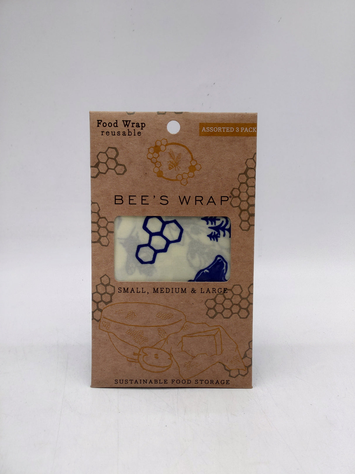 Bee's wrap reusable food wrap - assorted 3pk (S,M,L)