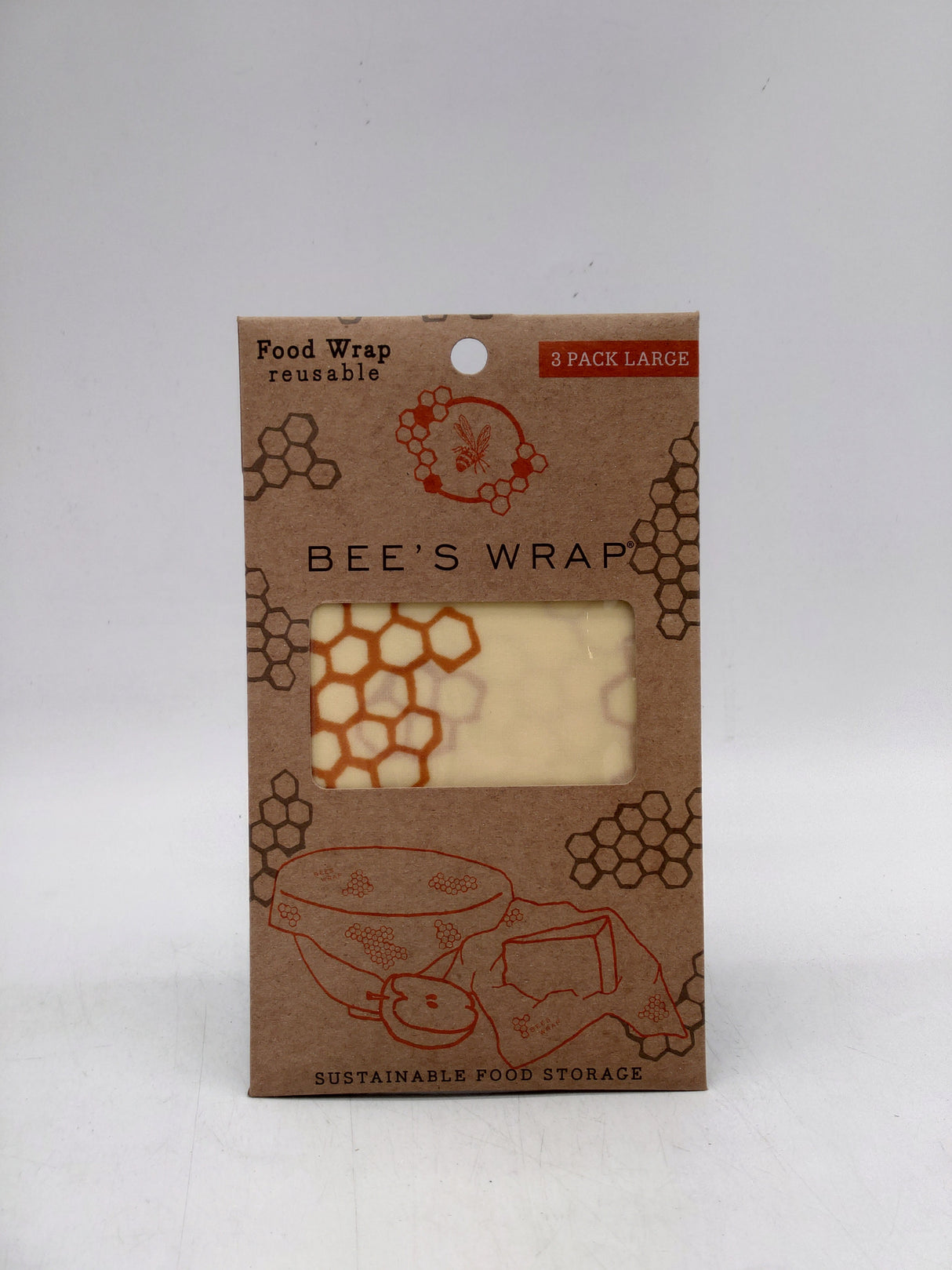 Bee's wrap reusable food wrap - large (3pk)