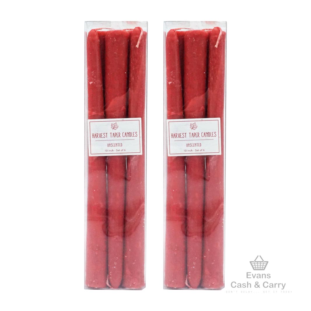 2x Harvest Taper Candle- Unscented (2x Set of 6)