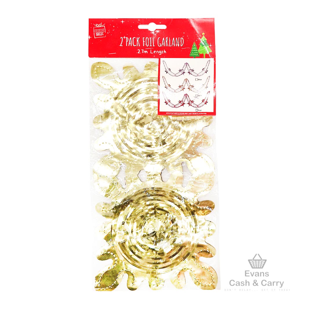 2 Pack Foil Garland 2.7m