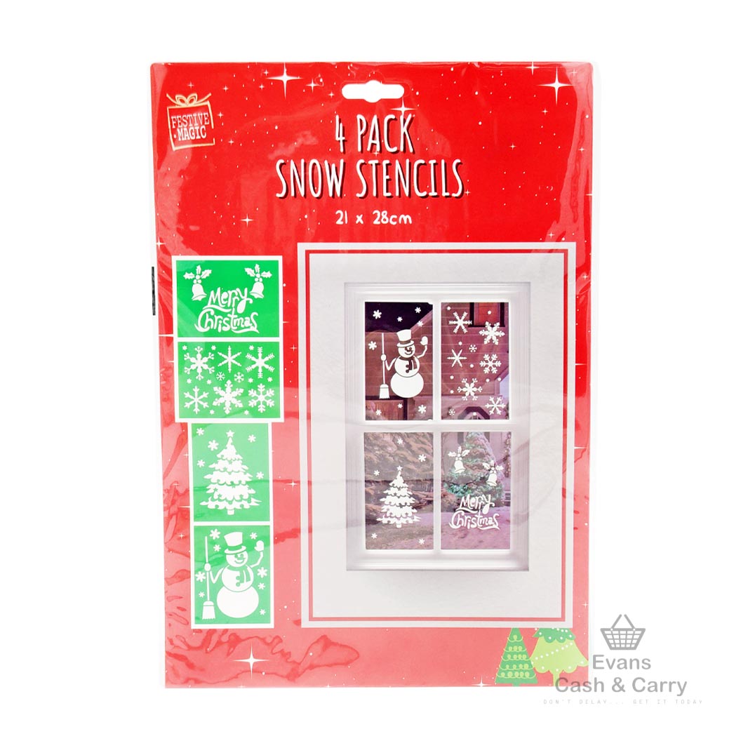 4 Pack Snow Stencils