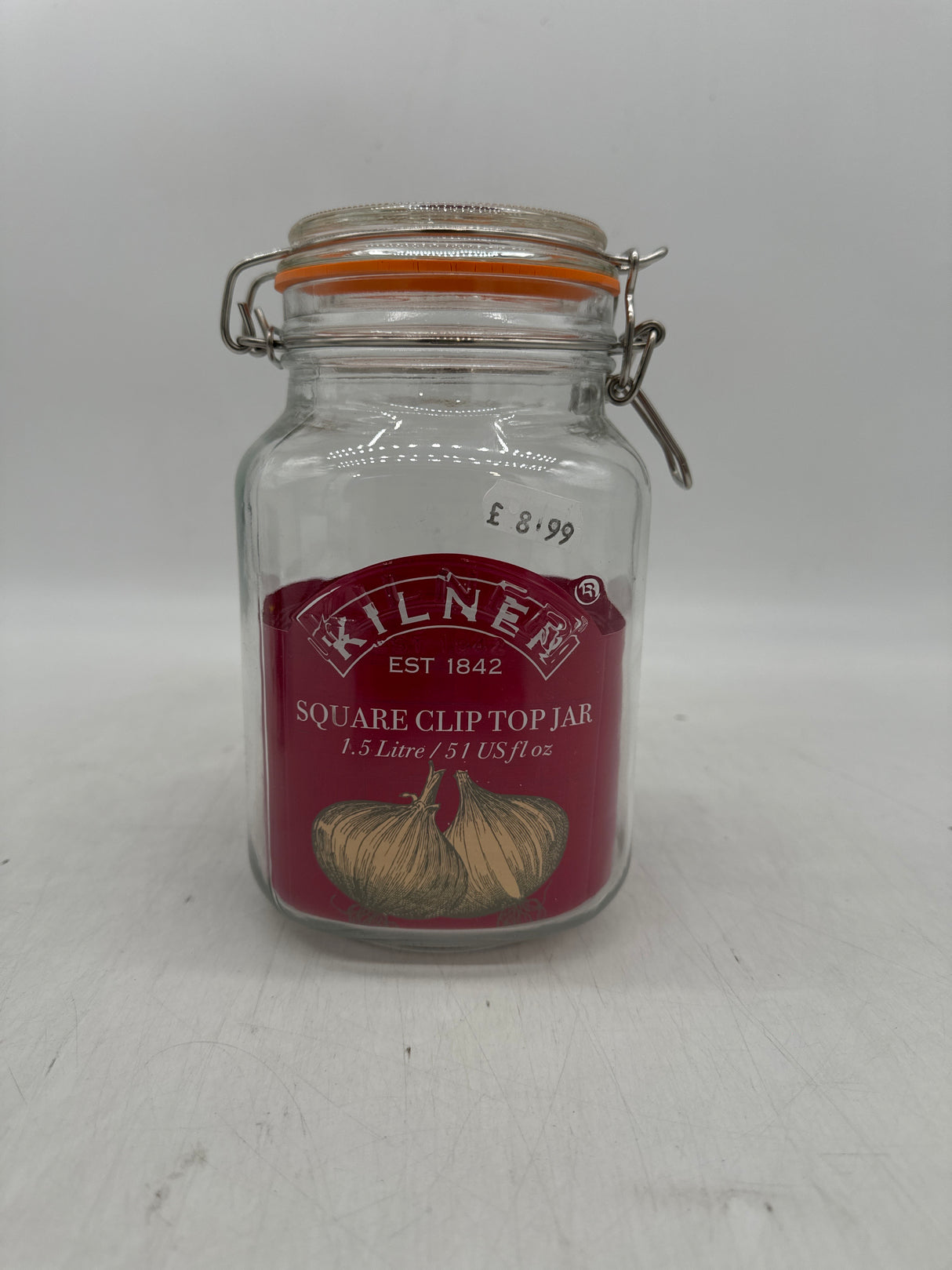 Kilner Square Clip Top Jar - 1.5 Litre