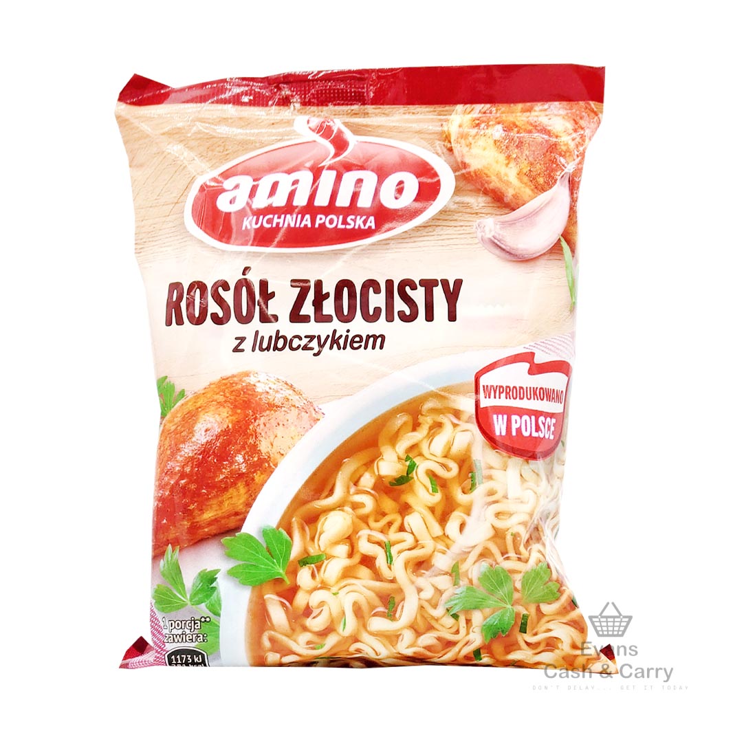 (BBE 01/25) Amino Kuchnia polska rosol zlocisty z lubczykiem Instant soup golden broth with lovage (57g)