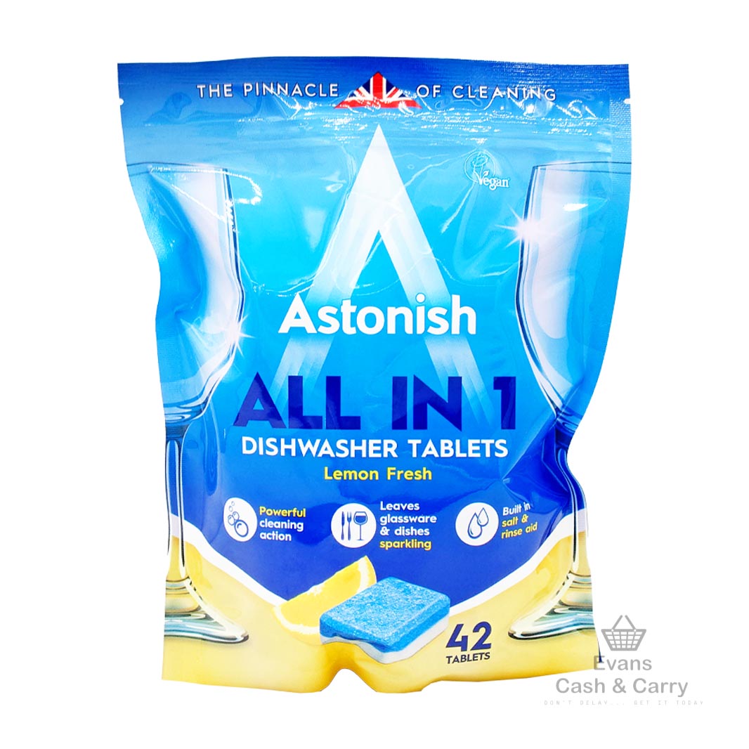 Astonish Dishwasher Tabs - Lemon (42x18g Tabs)