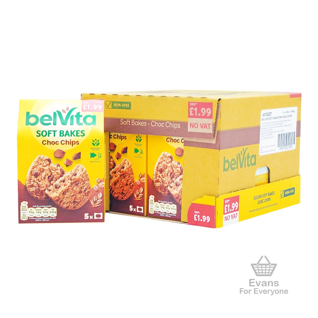 (BBE 22/03/25) CASE OF Belvita Soft Bakes - Chocolate Chip (6x 5pack)