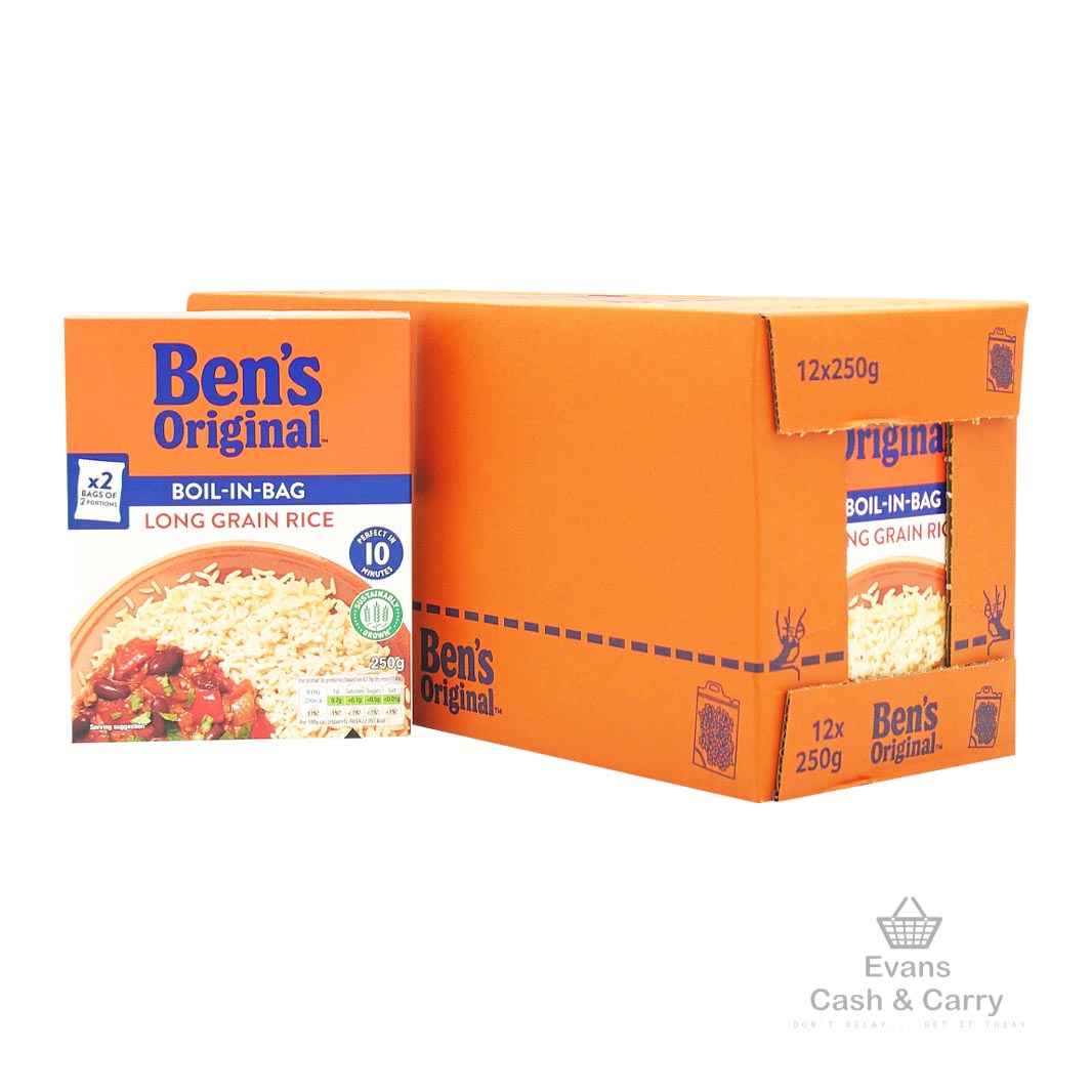 CASE of (BBE 27/10/24) Ben's Original Boil In Bag Long Grain Rice (12x250g)