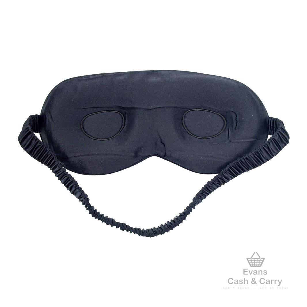 Contoured Black Silk Eye Mask