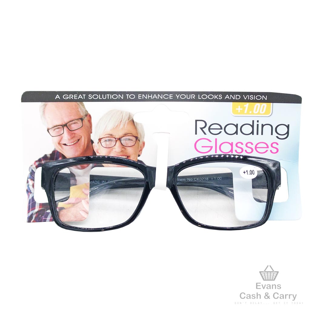 Black Reading Glasses - 1.00