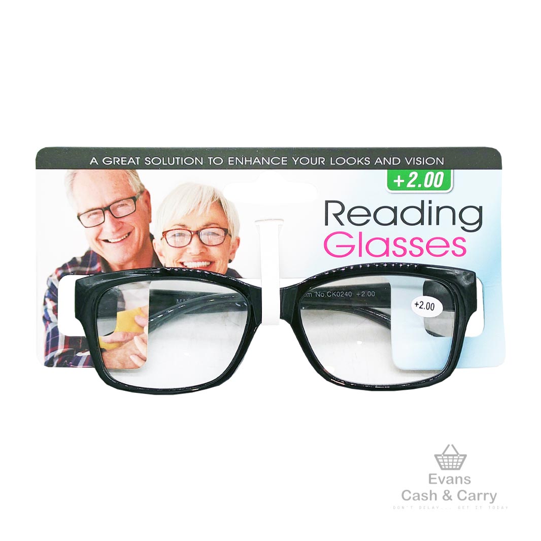 Black Reading Glasses - 2.00