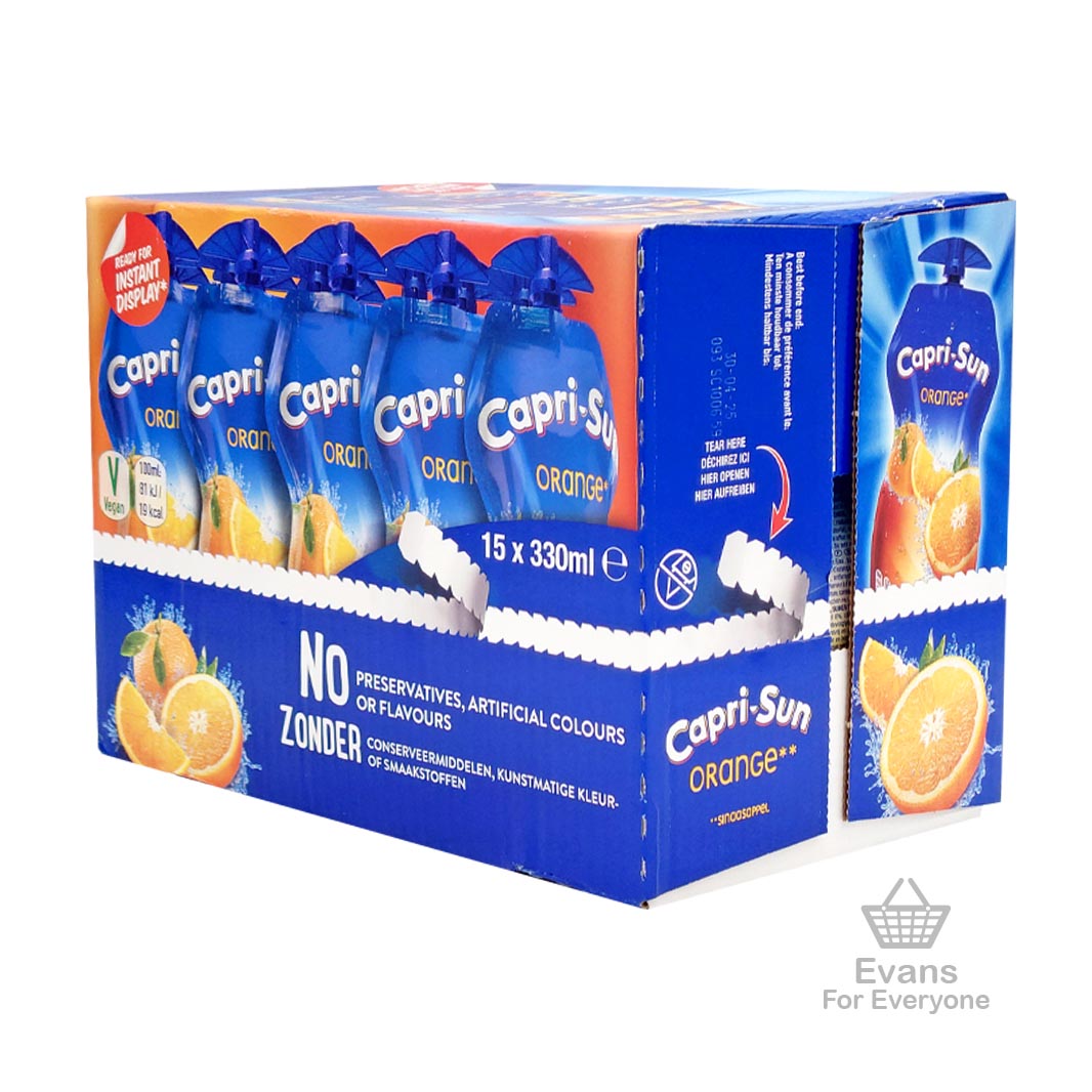 (BBE 30/04/25) CASE of Capri Sun Orange Twist & Sip (15x330ml) (£8.50 each 2 for £16)