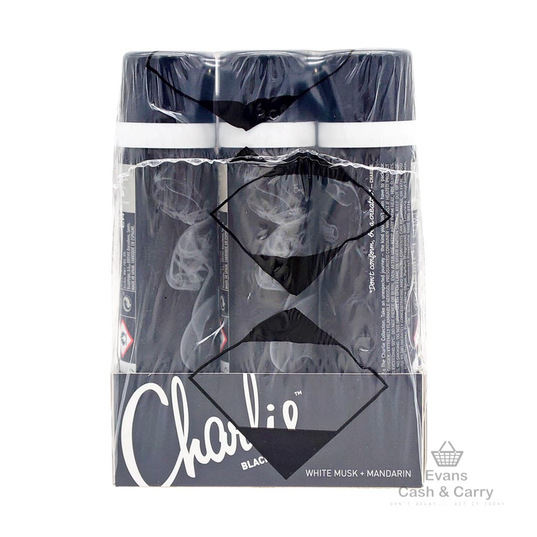 CASE of Black Charlie Body Spray - White Musk (6x75ml)