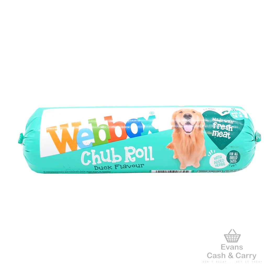 (BBE - 08/24) Webbox Chub Roll - Duck (720g) (80p each or 2 for £1.50)