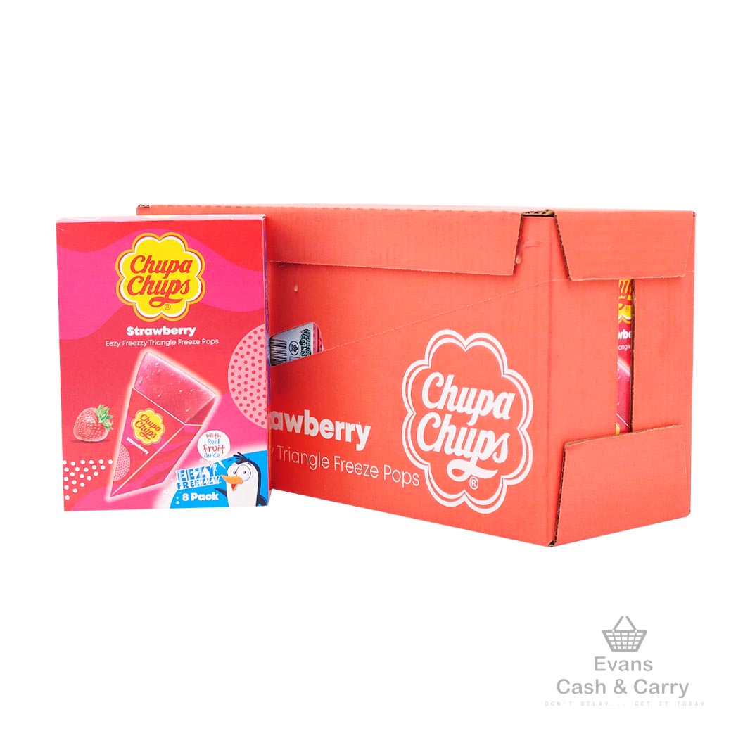 (BBE 12/24) CASE of Chupa Chups Eezy Freezy Triangle Freeze Pops - Str ...