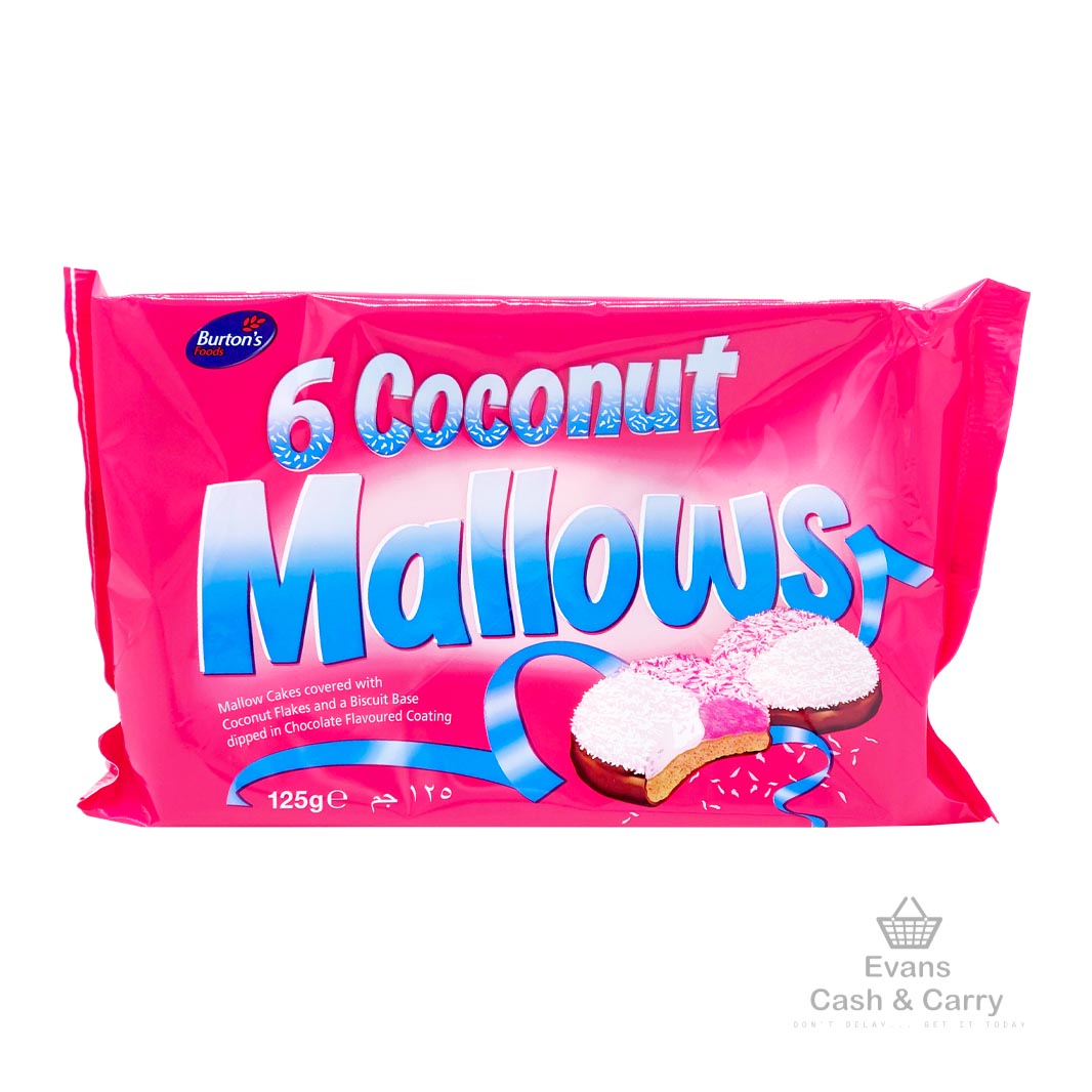 (BBE 07/05/25) Burtons Coconut Mallows (125g) (60p each 2 for £1)