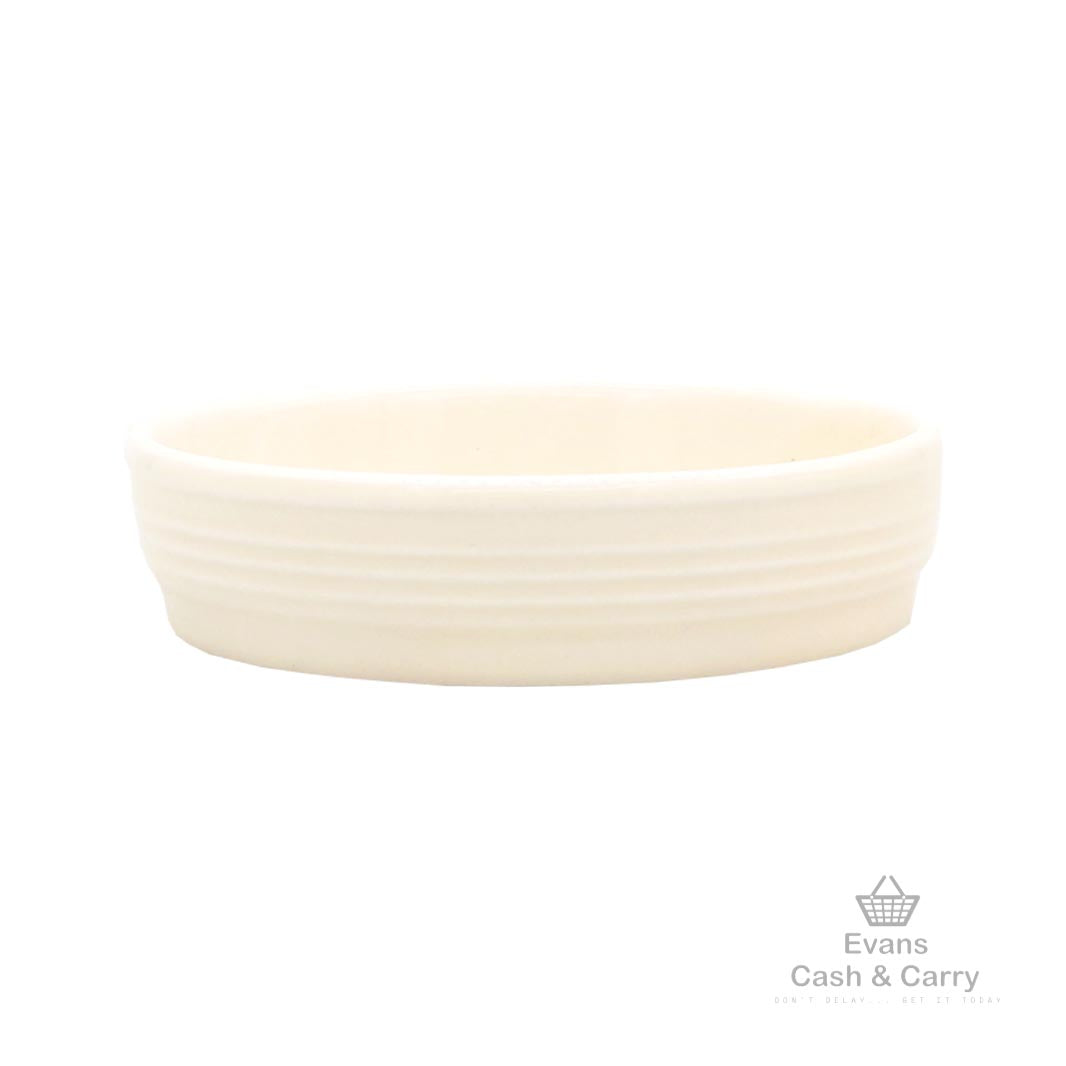 Cream Ribbed Soap Dish