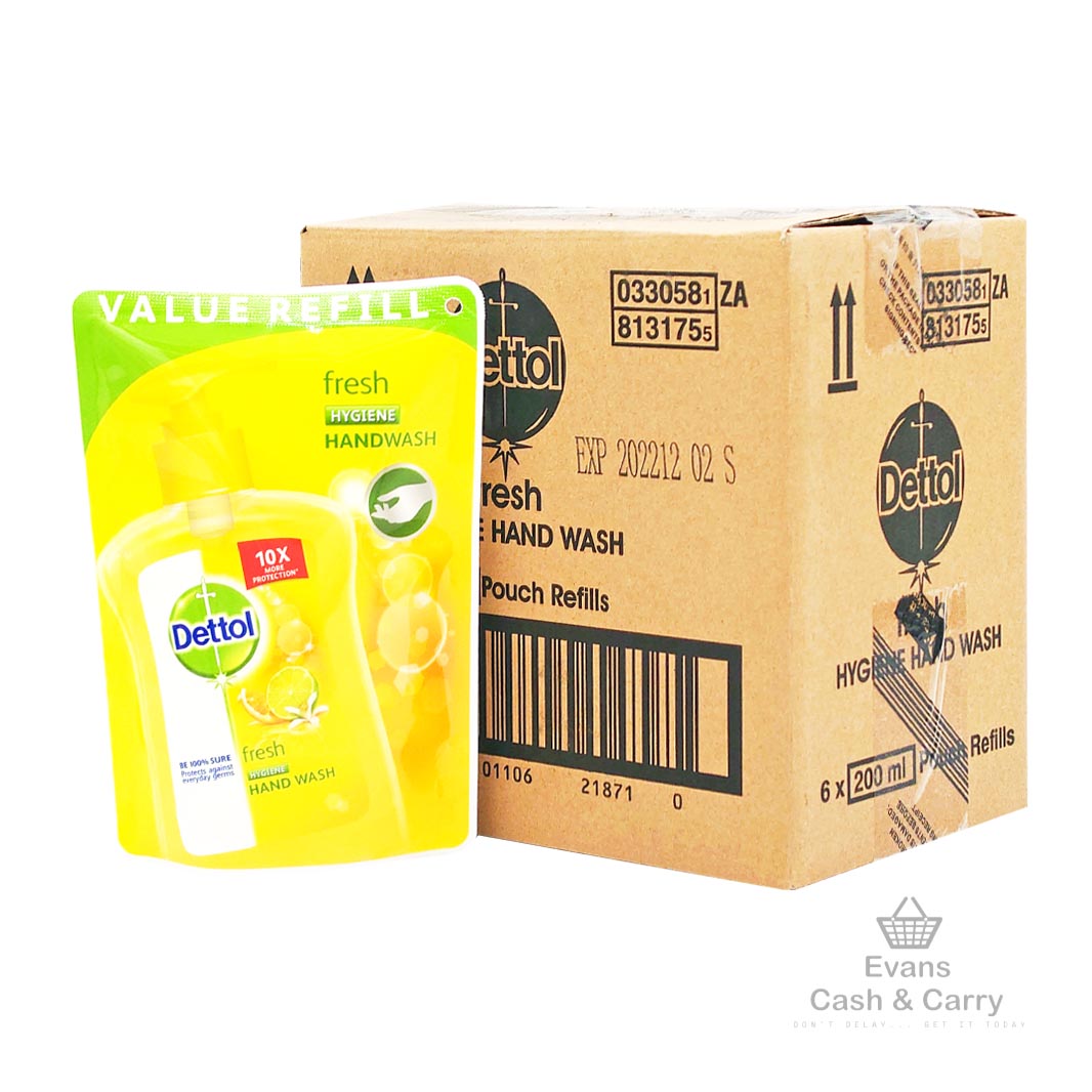 CASE of (2nd) Dettol Fresh Handwash Refill Pouch (6x200ml)