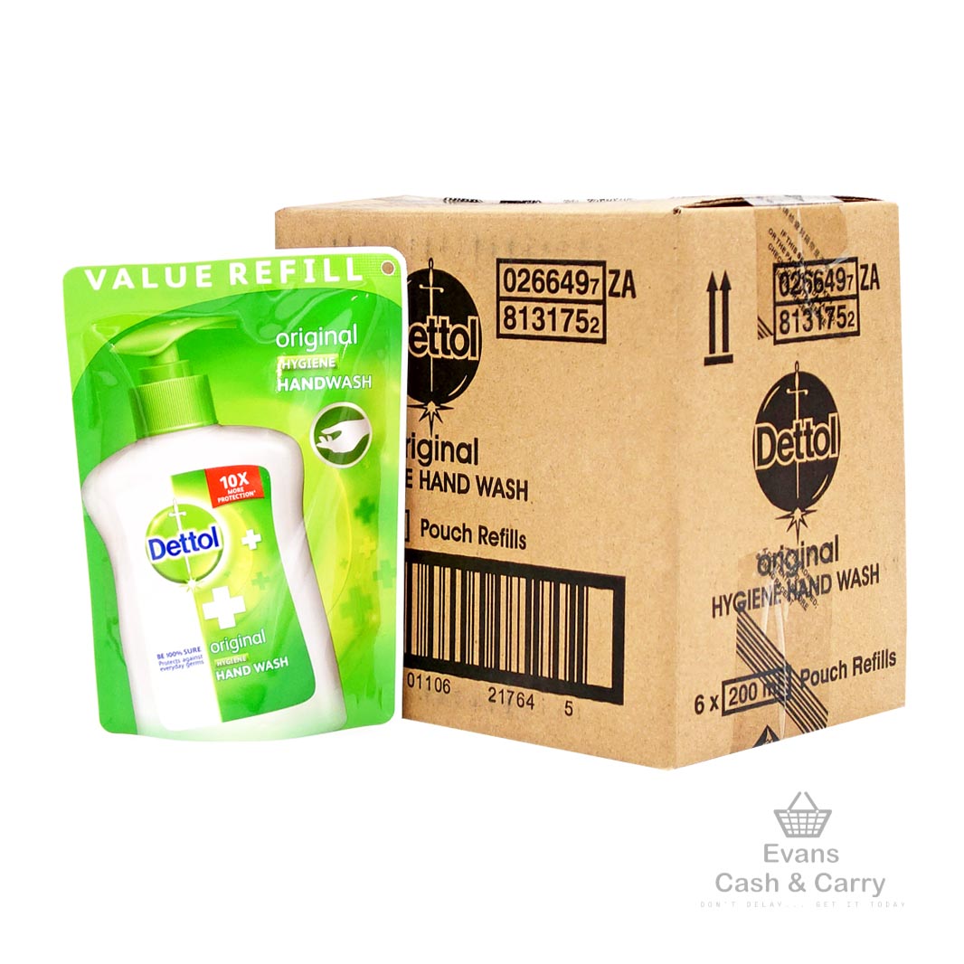 (2nd) CASE of Dettol Original Hygiene Handwash Refill Pouch (6x200ml)