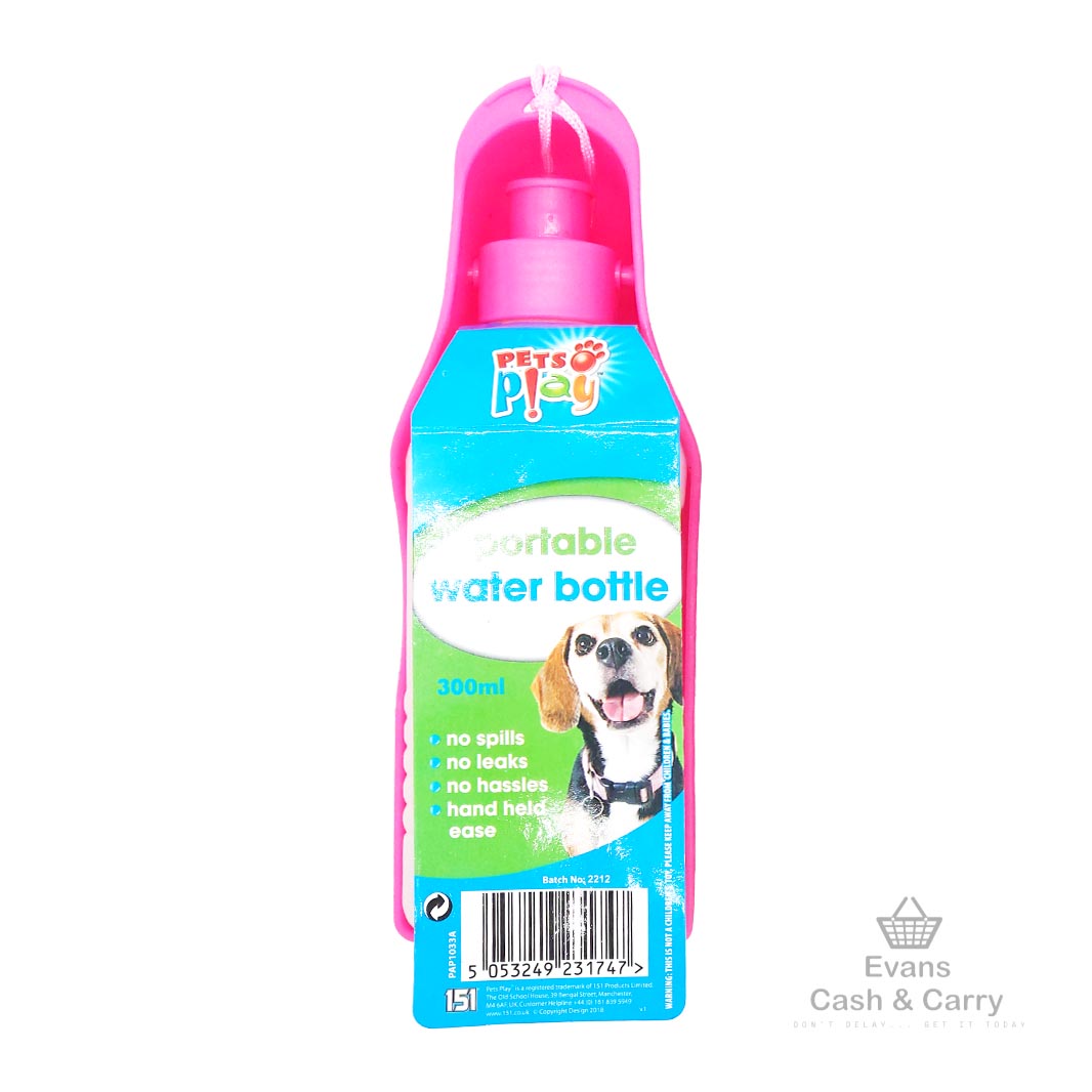 Pet Portable Water Bottle 300ml (Assorted Colours)