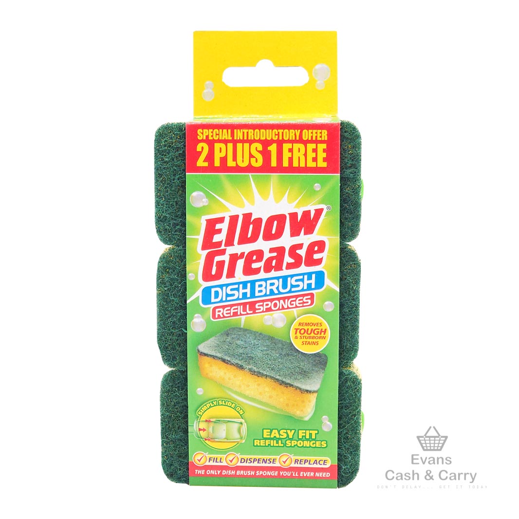 Elbow Grease Dish Brush Refill Sponges (3 Pack)