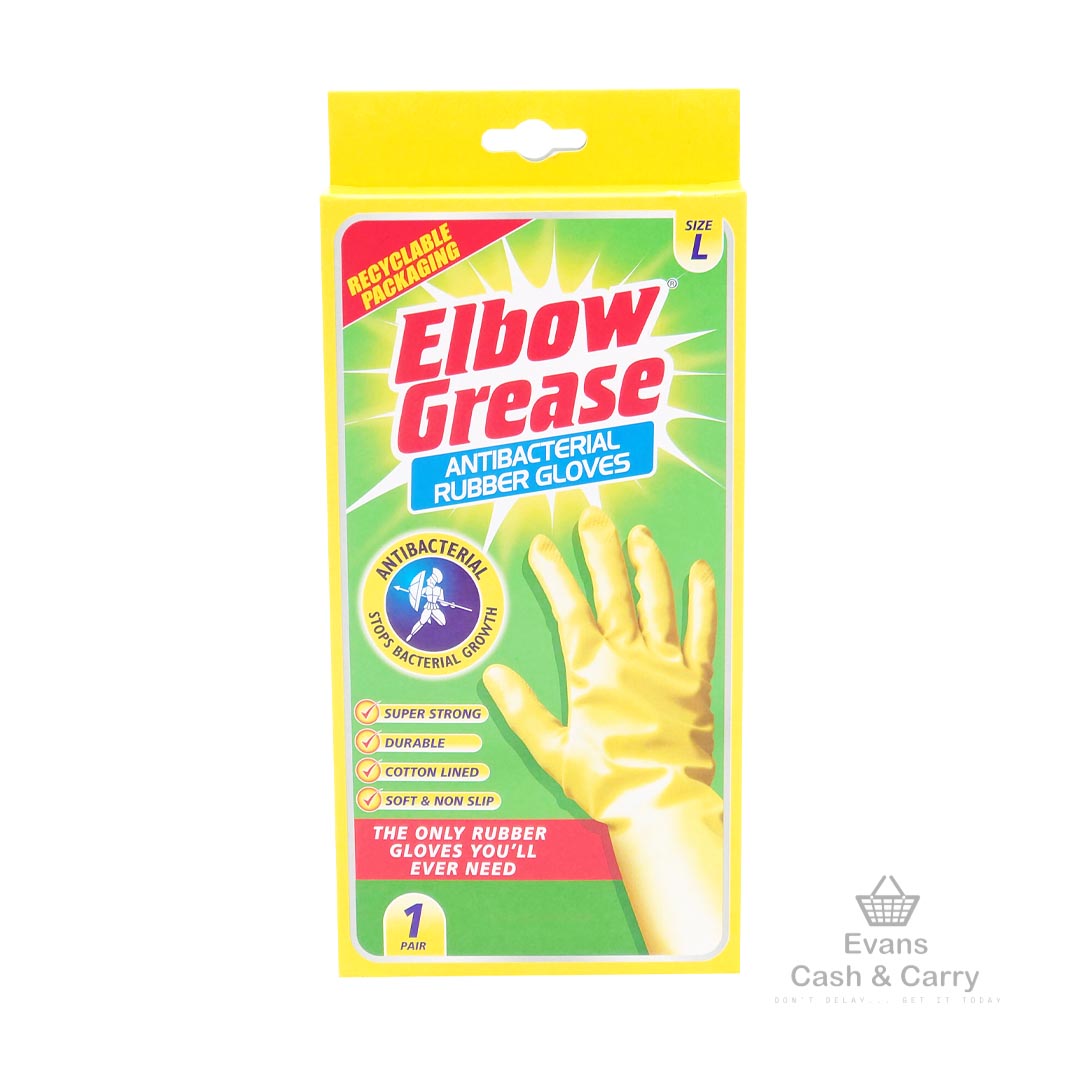 Elbow Grease Antibacterial Rubber Gloves - Large