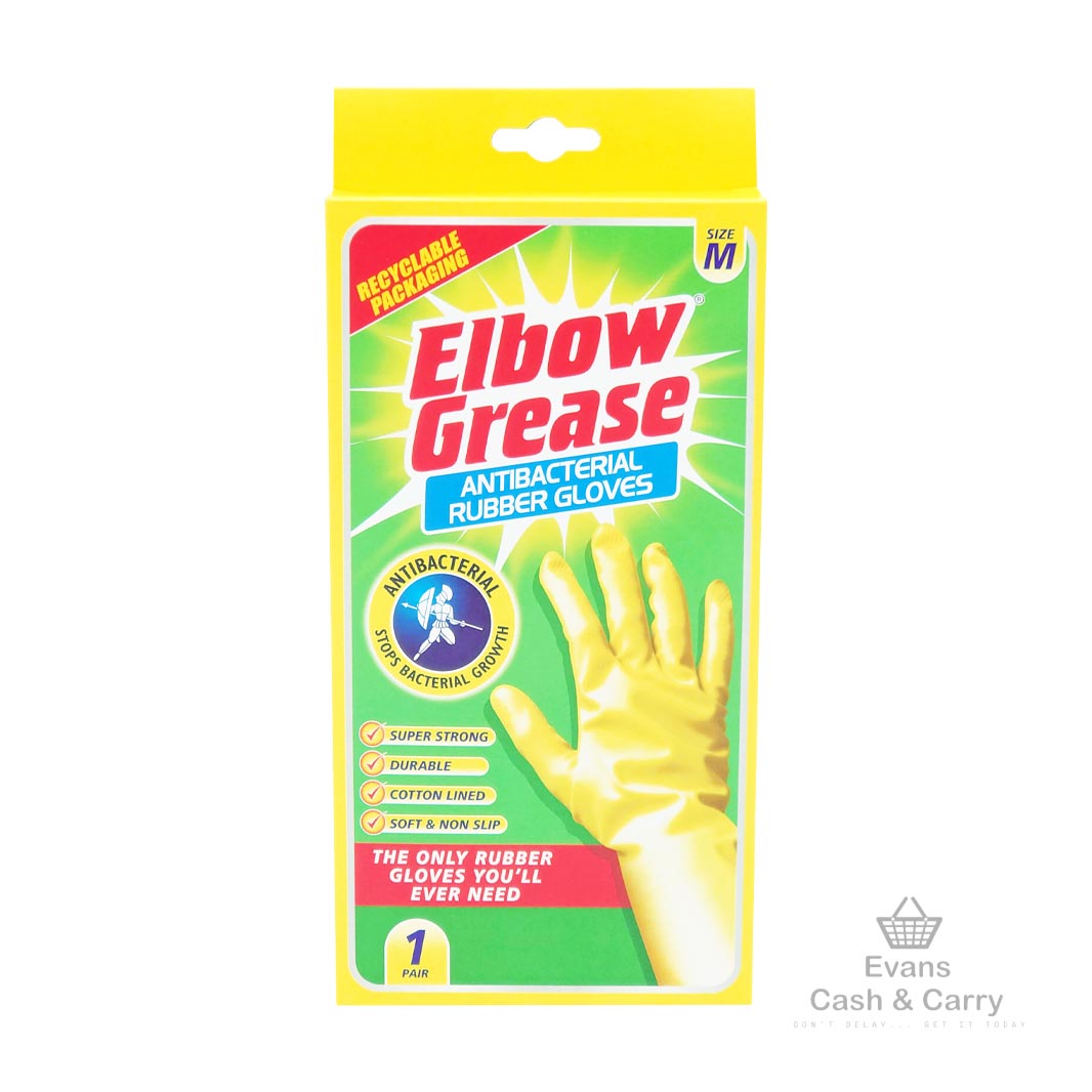 Elbow Grease Antibacterial Rubber Gloves - Medium