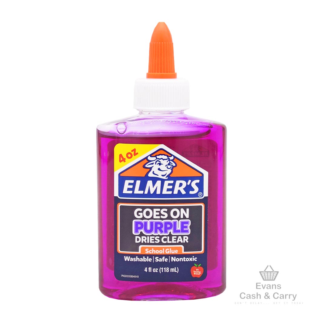 Elmers Goes on Purple Dries Clear Glue (118ml)