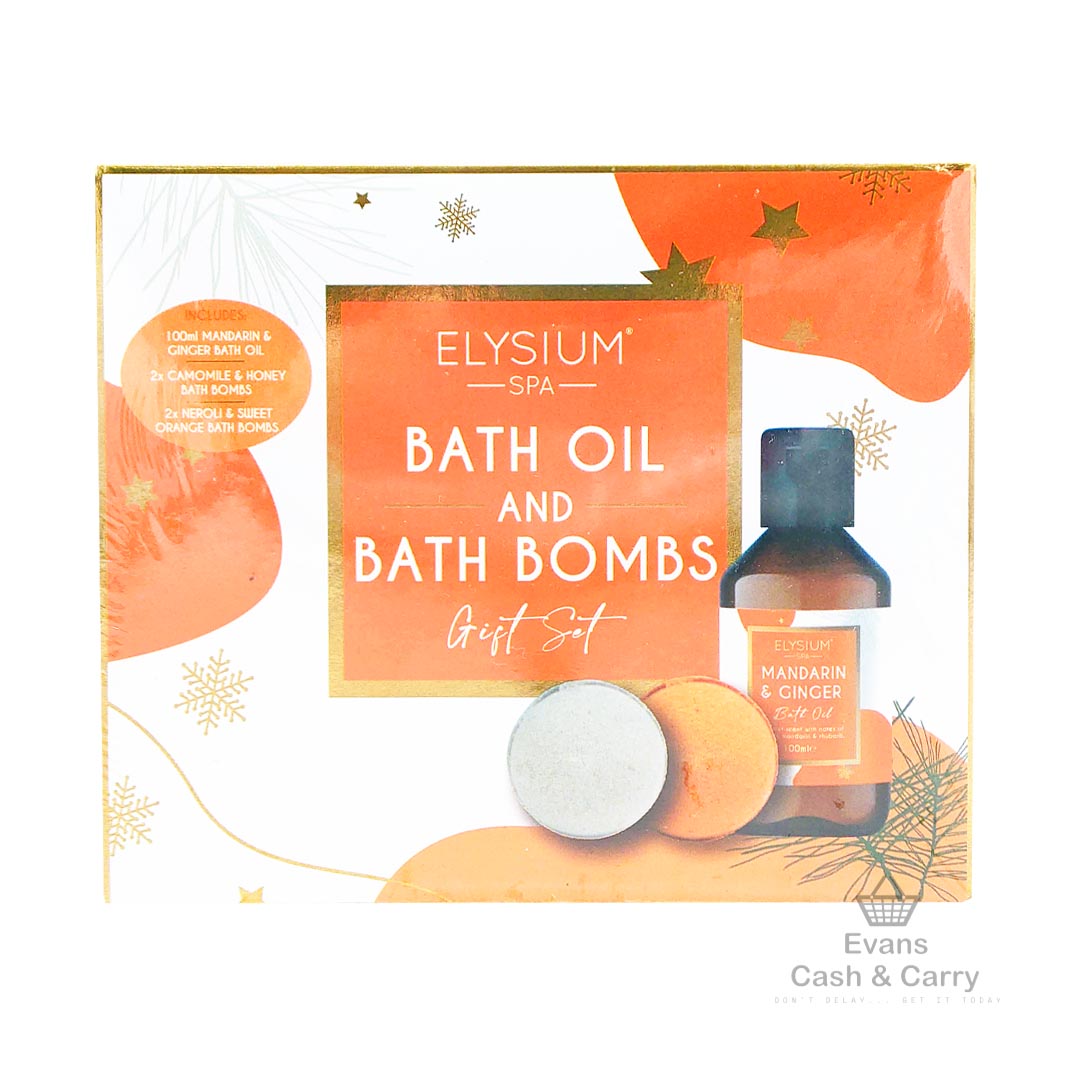 Elysium Spa Bath Oil and Bath Bombs Gift Set