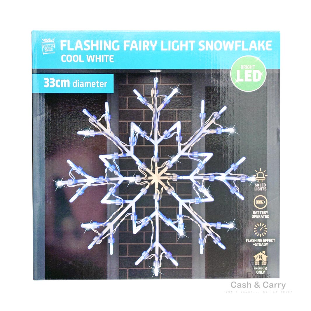 Flashing Fairy Light - Snowflake (Cool White)