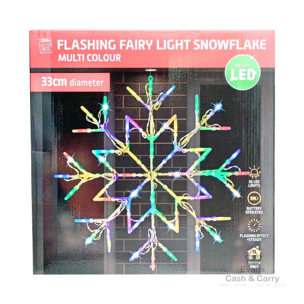 Flashing Fairy Light - Snowflake (Multicolour)