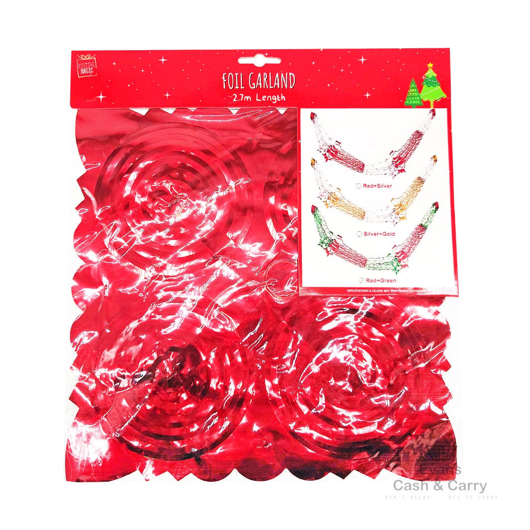 Foil Garland (2.7m) (Assorted)