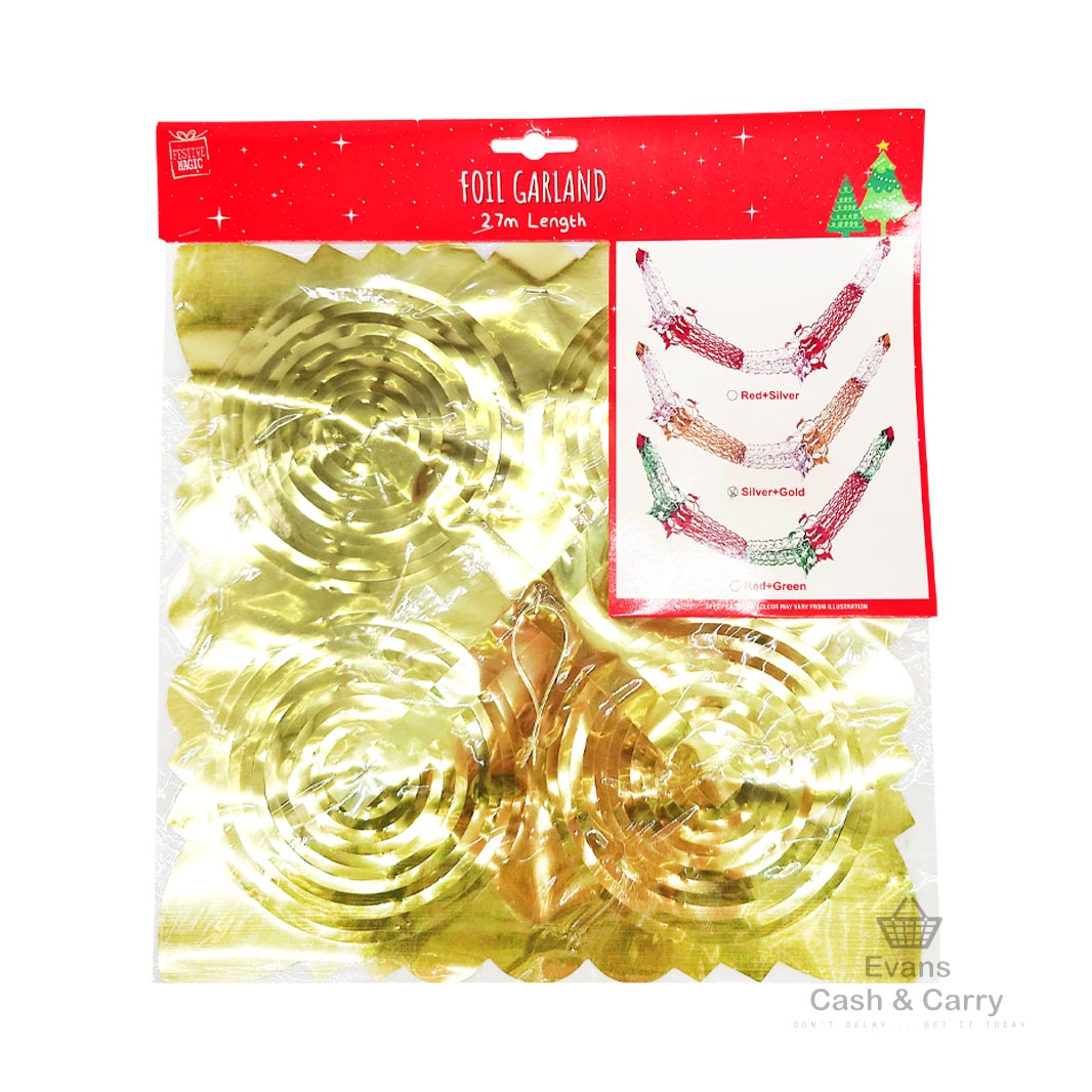 Foil Garland (2.7m) (Assorted)