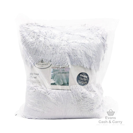 Laura Secret Cuddly Faux Fur Duvet Set - SILVER