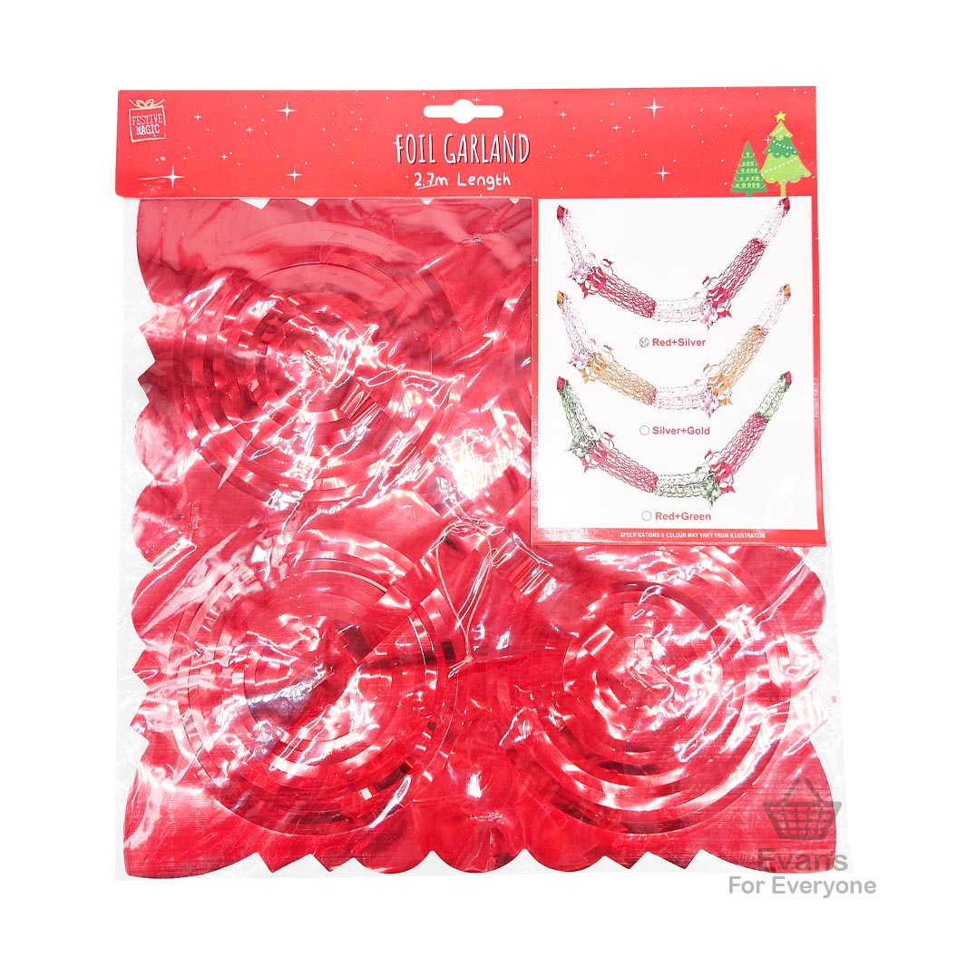 Foil Garland (2.7m) (Assorted)