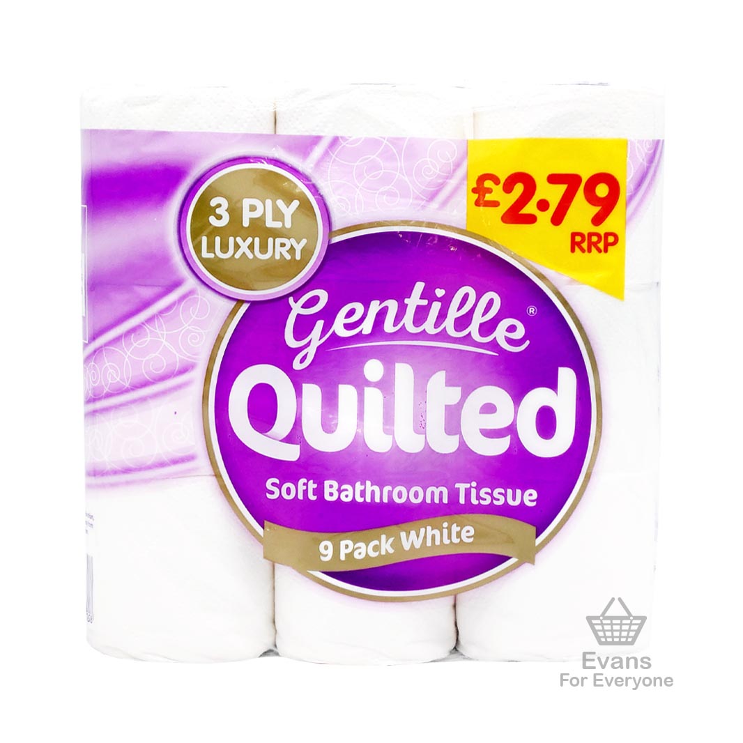 Gentille Quilted Soft Bathroom Tissue - White (9pk)