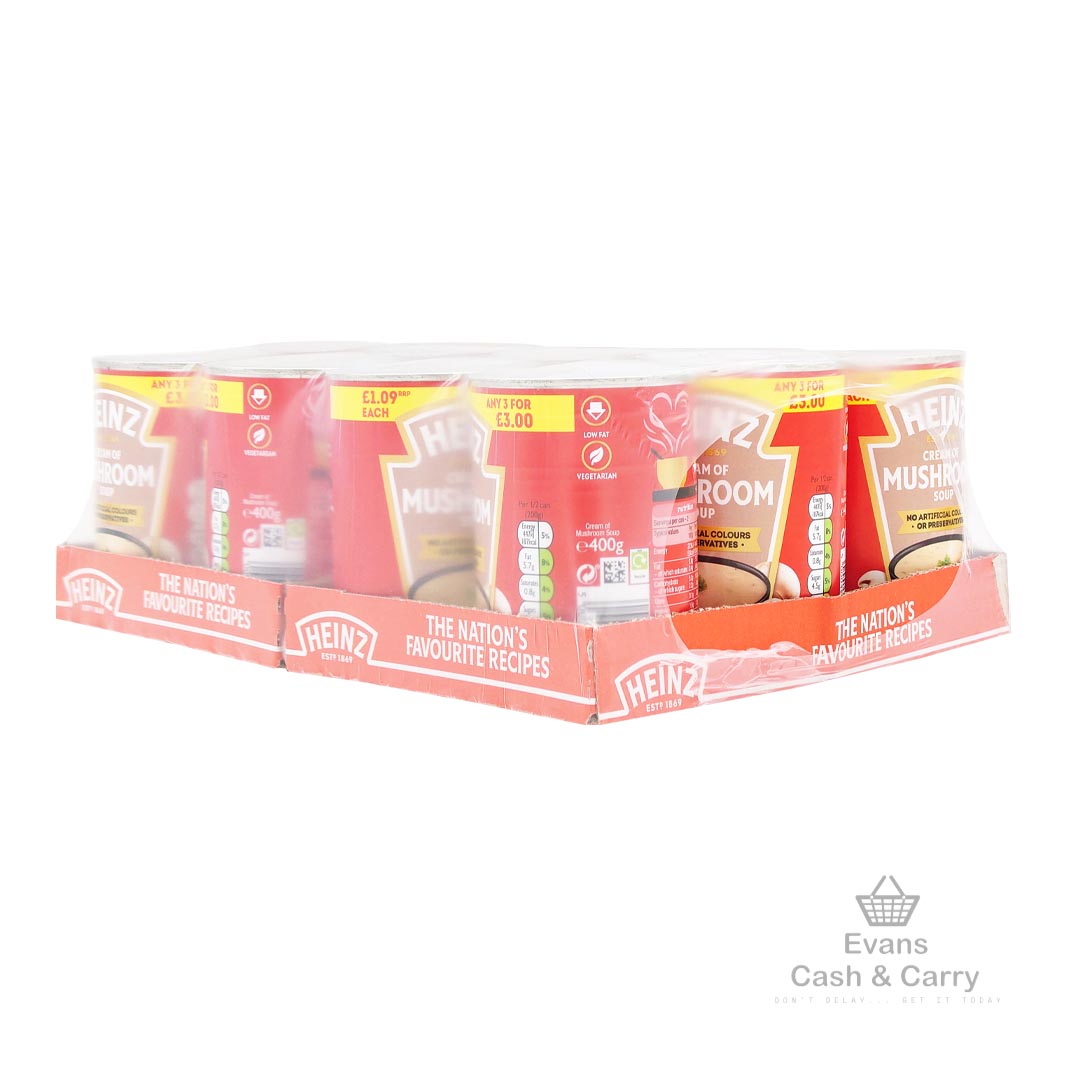 CASE of (BBE - 05/24) Heinz Cream of Mushroom Soup (12x400g)