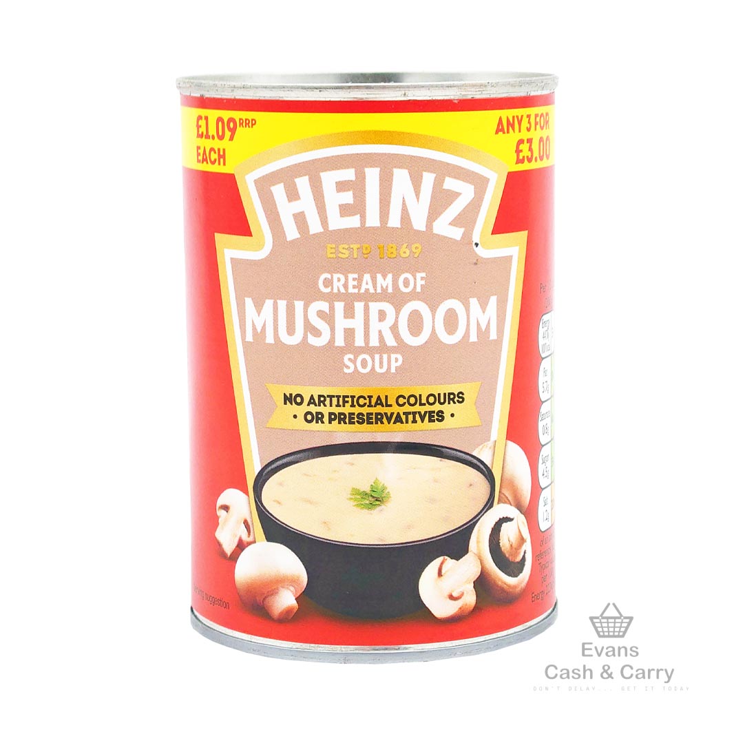 (BBE - 05/24) Heinz Cream of Mushroom Soup (400g) (90p each or 4 for £3.30)