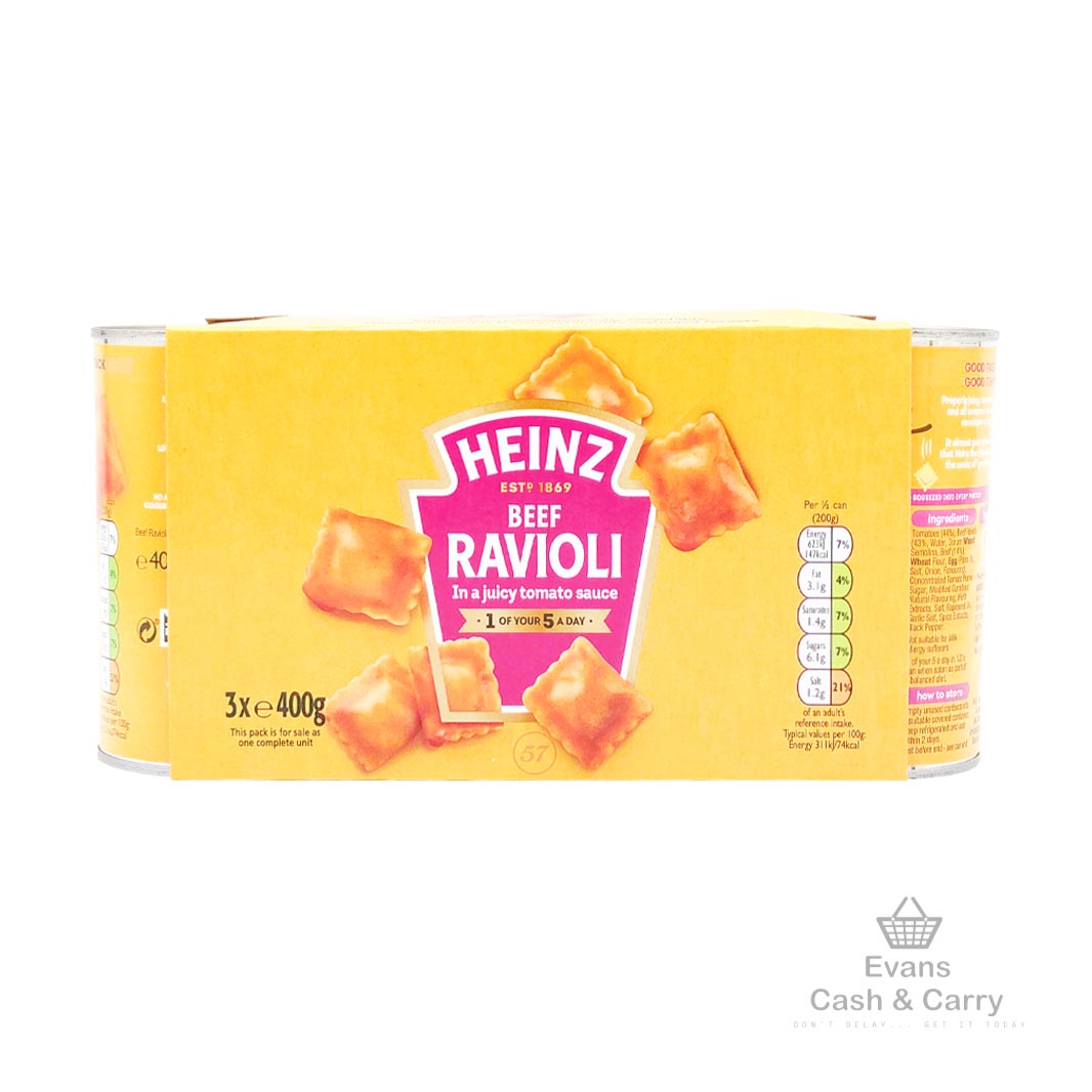 (BBE 06/24) 3 Pack Heinz Beef Ravioli (3x 400g)