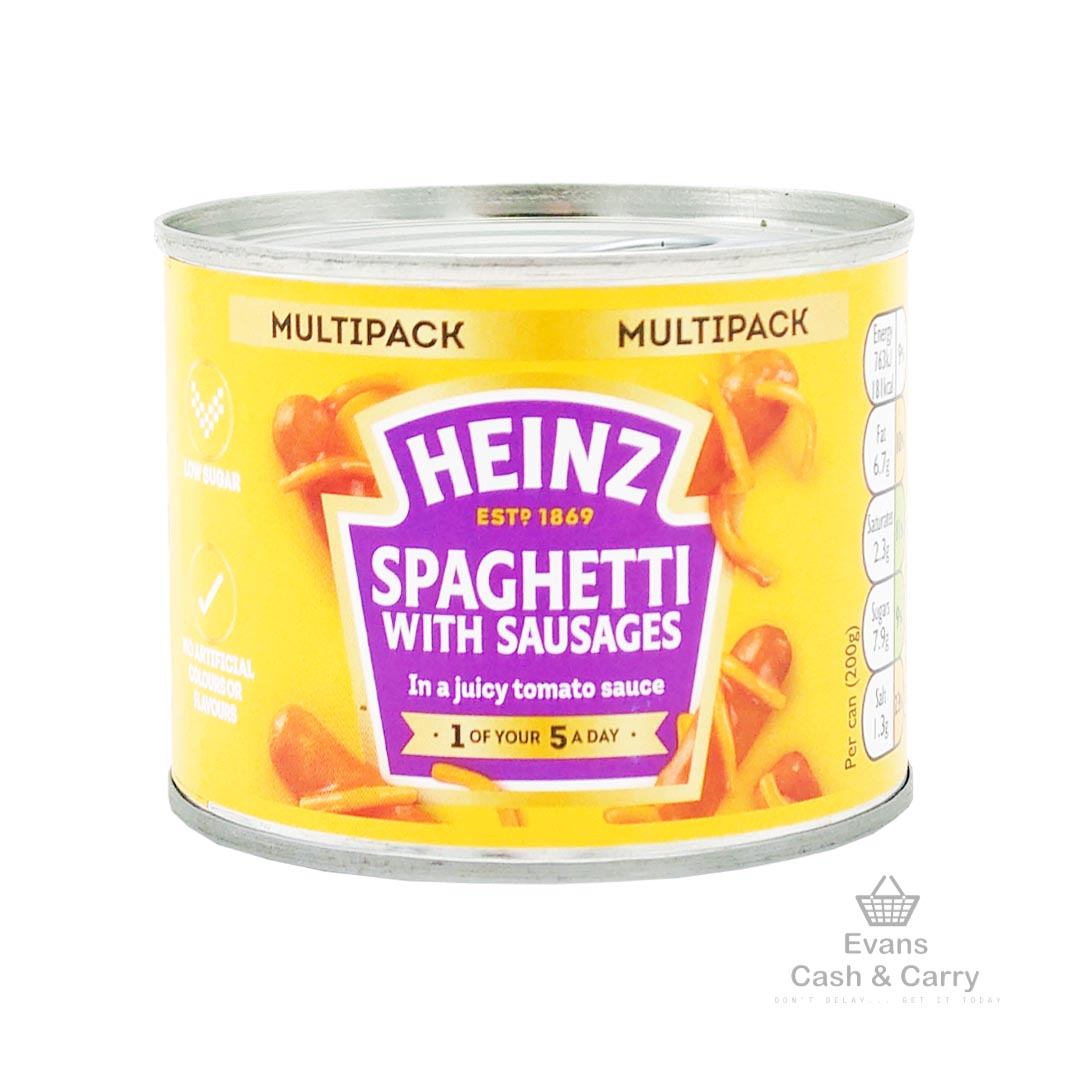 (BBE 05/2024) Heinz Spaghetti with Sausages (200g) (70p each or 3 for £2)