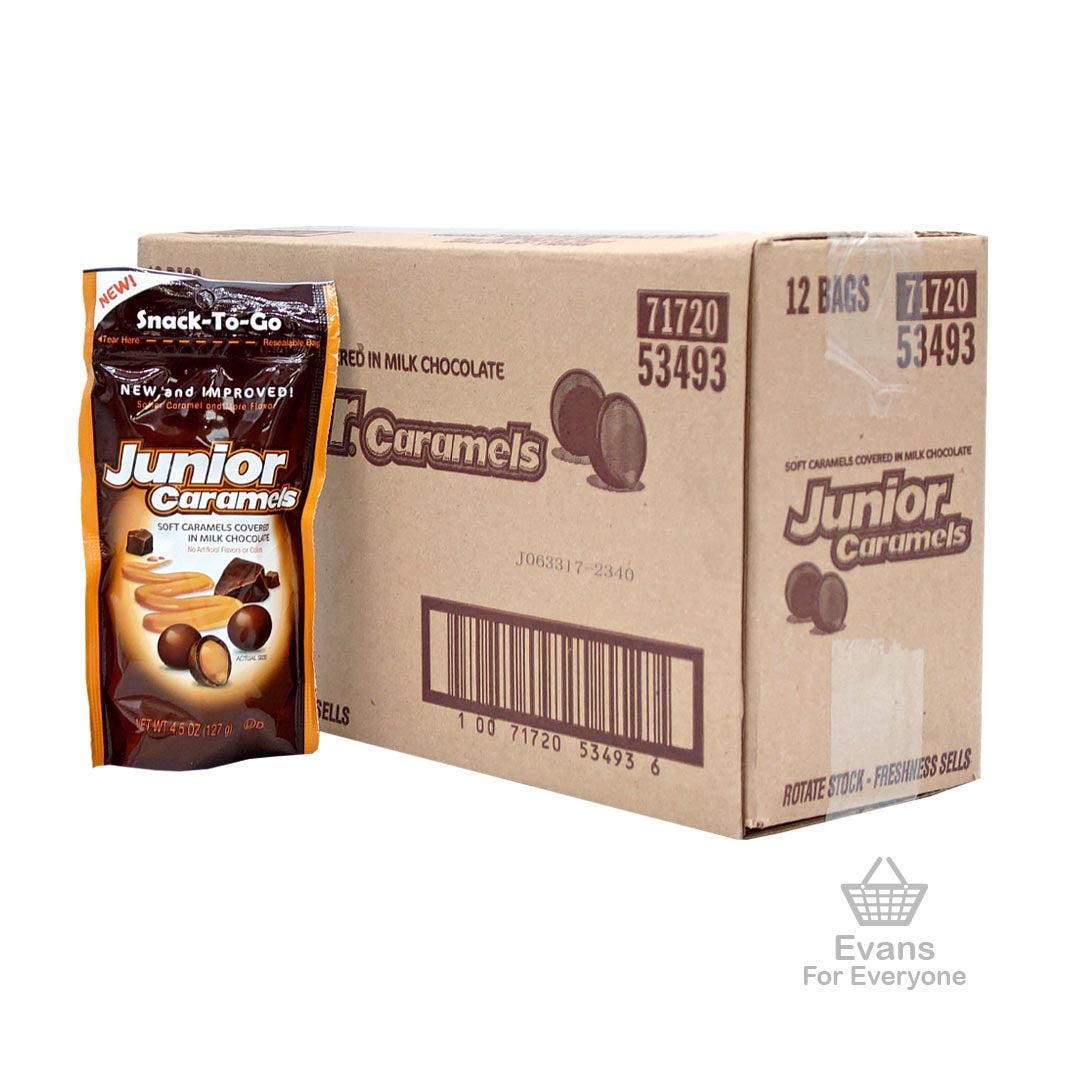 (BBE 31/03/25) CASE OF Junior Caramels Snack Bag (12x127g)